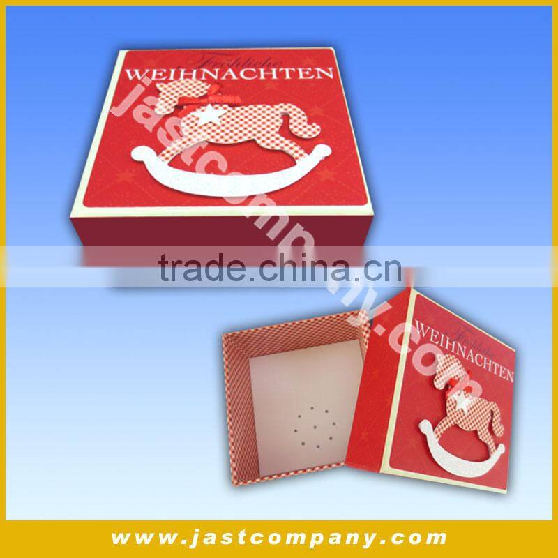 Small Square Decorative Cardboard Musical Christmas Gift Box