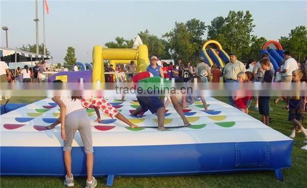 blue color small inflatable twister game/ inflatable entanglement game for adult