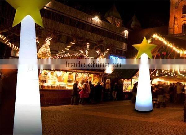 Inflatable Christmas cone with star / led lighting inflatable star cone for night decoration