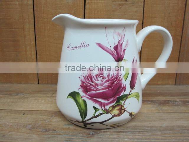 Manufacturered white ceramic water pitchers, big water pot