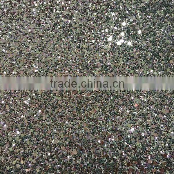 Chunky Glitter Fabric with strong twill backing popular use for ladies shoes ,handbags ,wallets ,evening bags