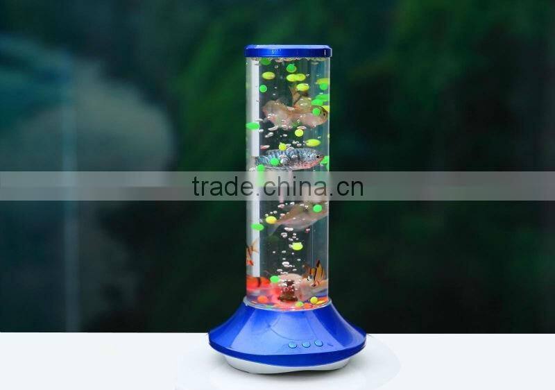 Voice Control LED Pretty Fish Tank Wireless Bluetooth Speaker with Radio