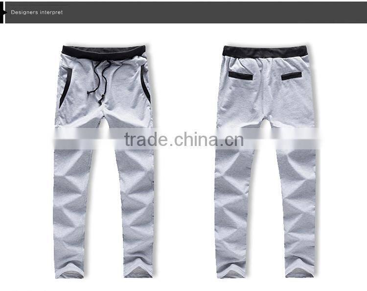 Men Fashion Causal Cotton Pants Solid Color Trousers Man Breathable Straight Plus Size Pants Tether Closed Lapel Sweatpants