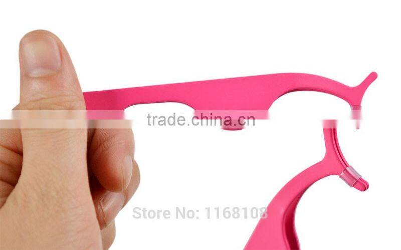 Hot Sale Practical Plastic False Eyelashes Extension Applicator Remover Clip Tweezer Nipper Tool Pink