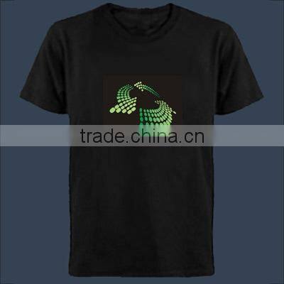High quality and hot sale El sound sensor t-shirt