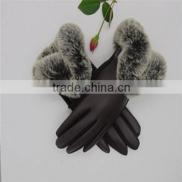 2016 China Hot Sale Black/Brown/Red Tight PU Leather Gloves