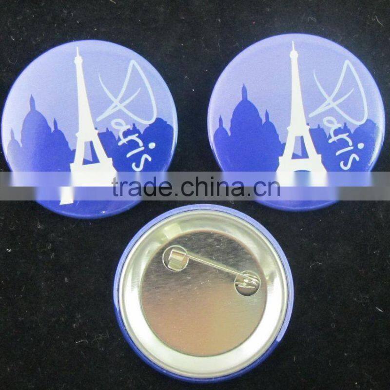 Cheap price tin button badge , hot sale promotion gift metal badge