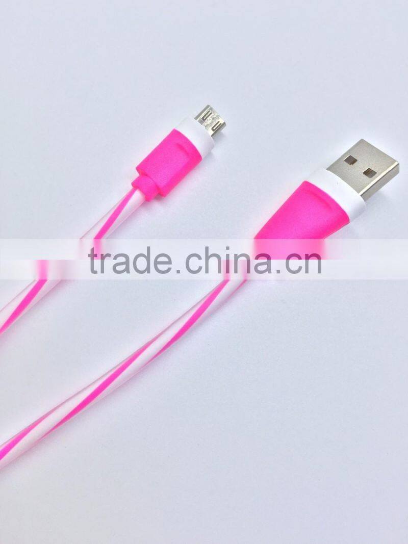 High Quality Crystal Candy Colors Micro USB Cable Charging wire For Android cellphone