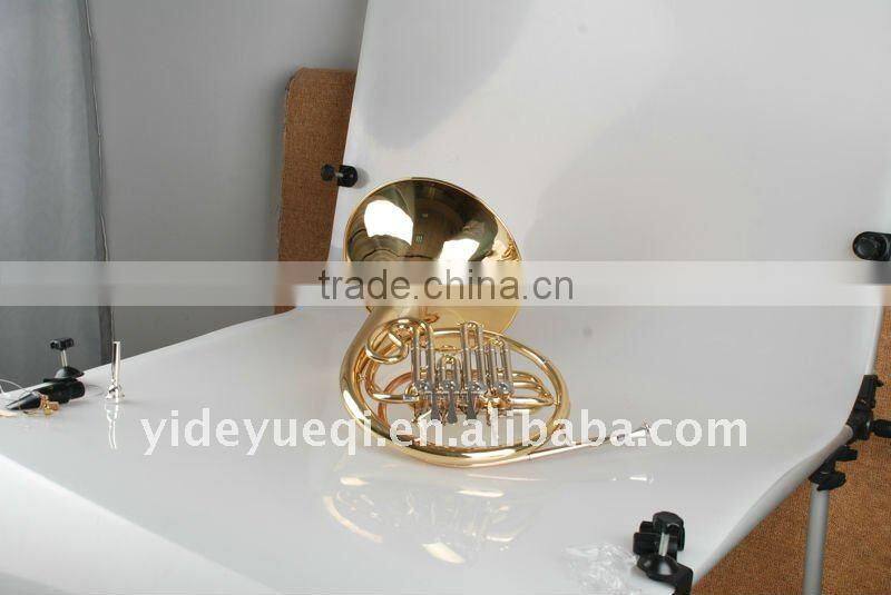 High quality yellow brass gold lacquer French horn