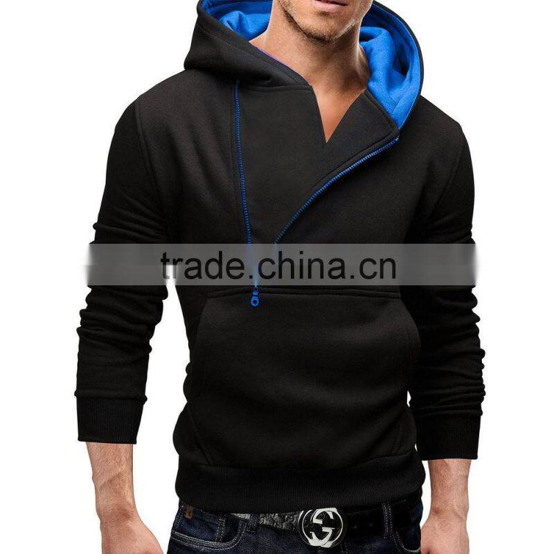 Daijun oem fashion Sweats Long sleeve any colour cheap high quality mens side zipper hoody
