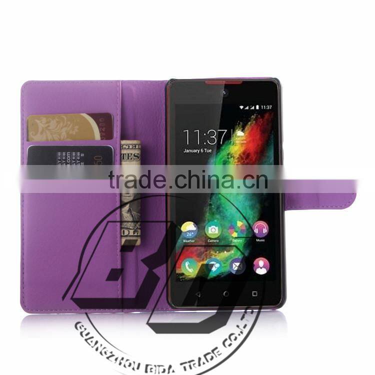 Top Selling Durable Flip Wallet Style Magnetic Flip Stand PU Leather Case For Wiko Rainbow lite luxury leather case