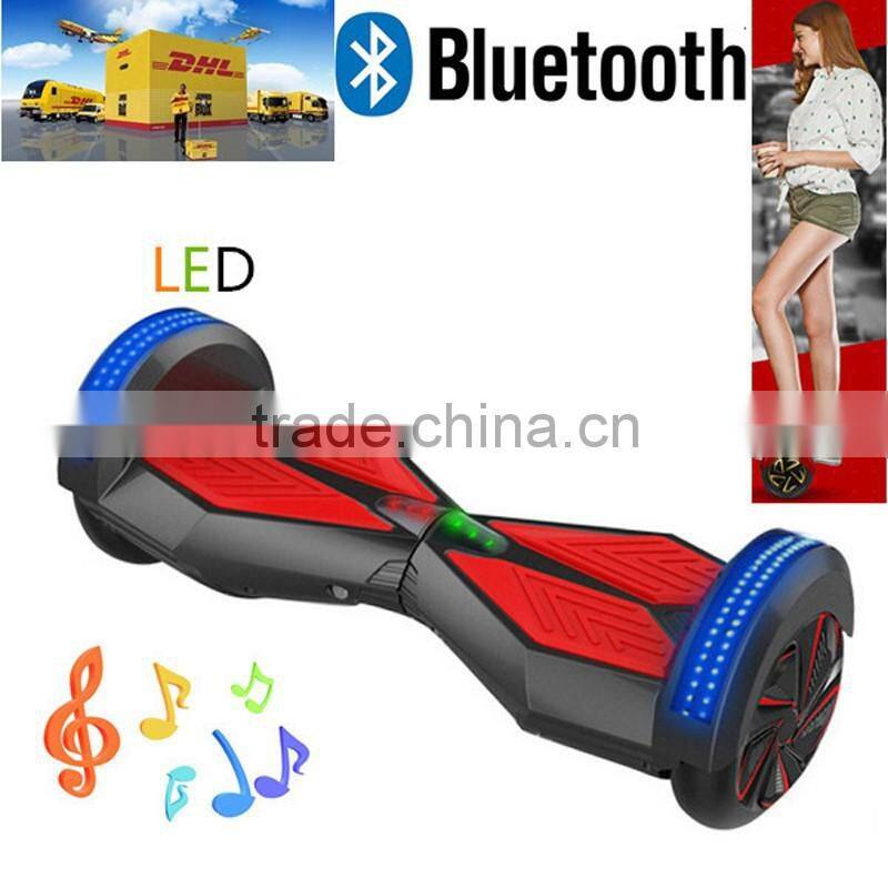 Pure color Smart lamborghini skateboard hover board 8 inchLED light two wheels self balancing scooter bluetooth
