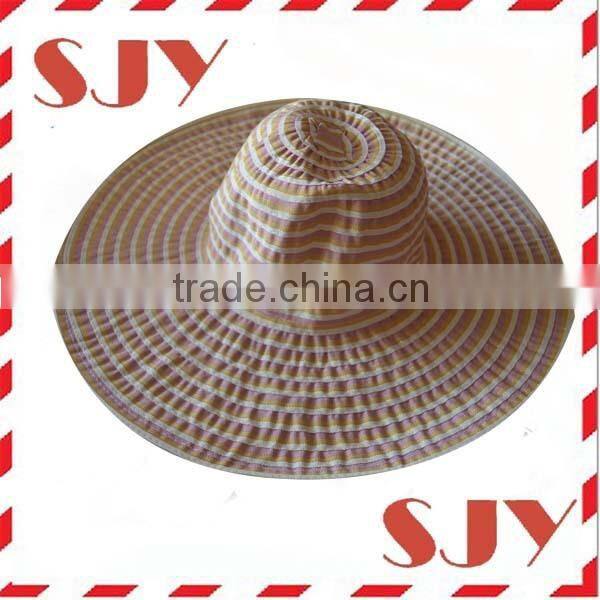Large wide brim woven paper flowers sombrero straw hat