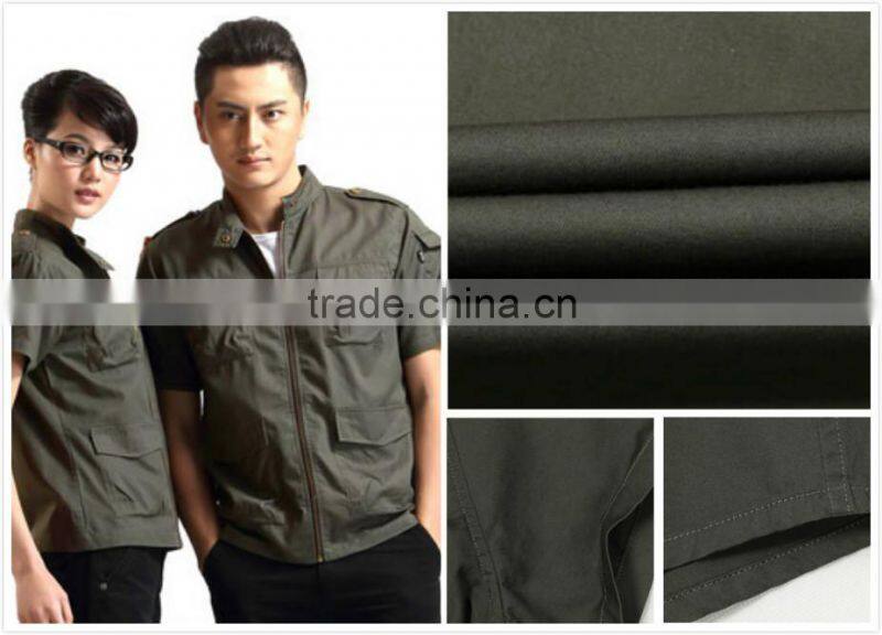 By printing and dyeing cvc beautiful fabric for Stewardess in summer