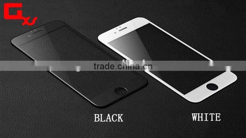 best 3D curved white and black color tempered glass screen protector for iphone 6