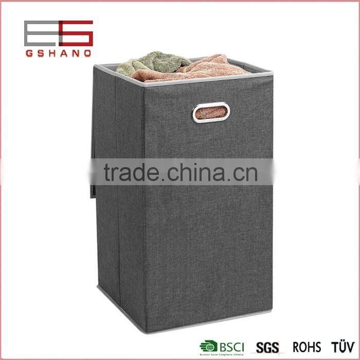 Household Essentials clothes laundry bag with Lid, Grey Linen