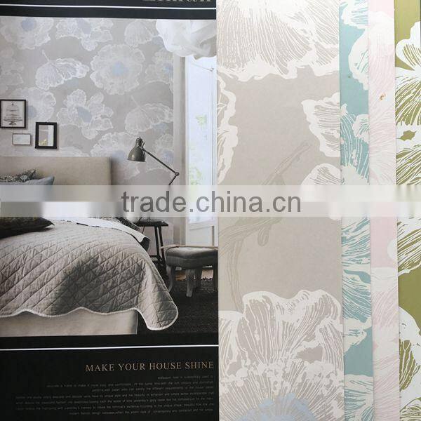 pretty flowers paper wallpaper for interior home decoration