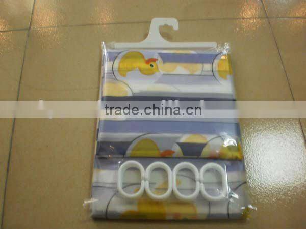 2015 NEWEST European printed Lemon PEVA shower curtains