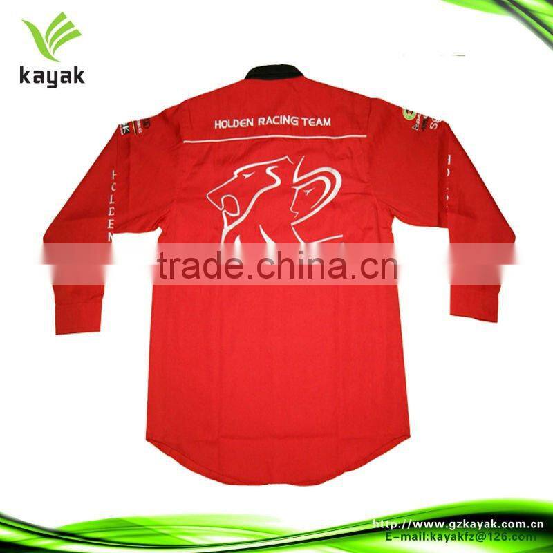 Red long sleeve motorbike racing suits/racing crew shirts