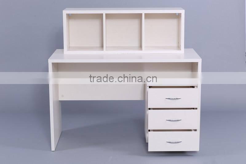 kid blue wooden classic study table storage computer PC