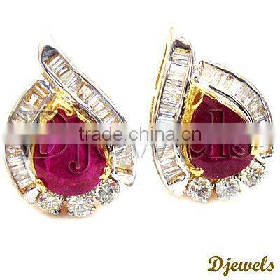 Diamond Gold Earrings, Stylish Diamond Earrings, Diamond Jewellery