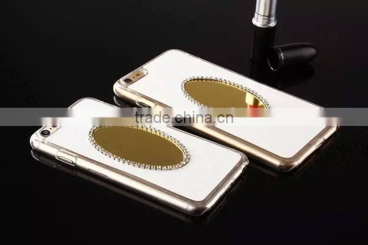 Special design mirror phone case makeup case for iphone 6 6plus with lighted mirror