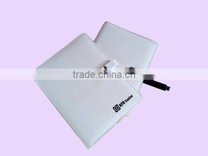 Best selling Factory PU cover notebook with usb drive a5 size