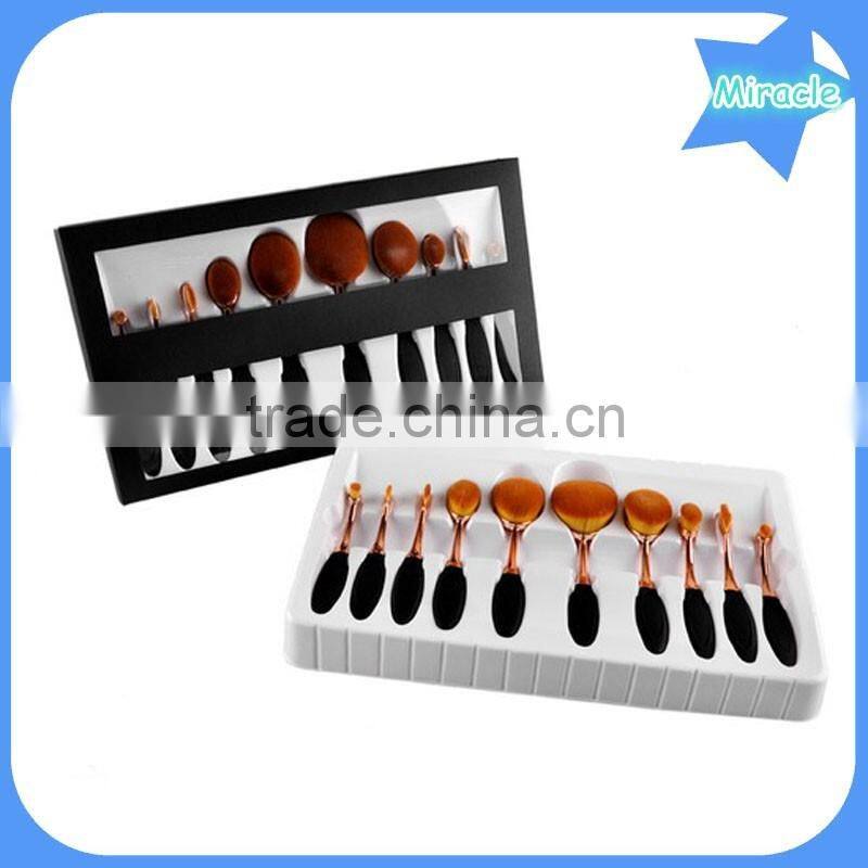 2017 Alibaba Unique rose gold color 5pcs / 6pcs magnet oval makeup brushes cosmetics makeup brush set Whloesale make up brushes