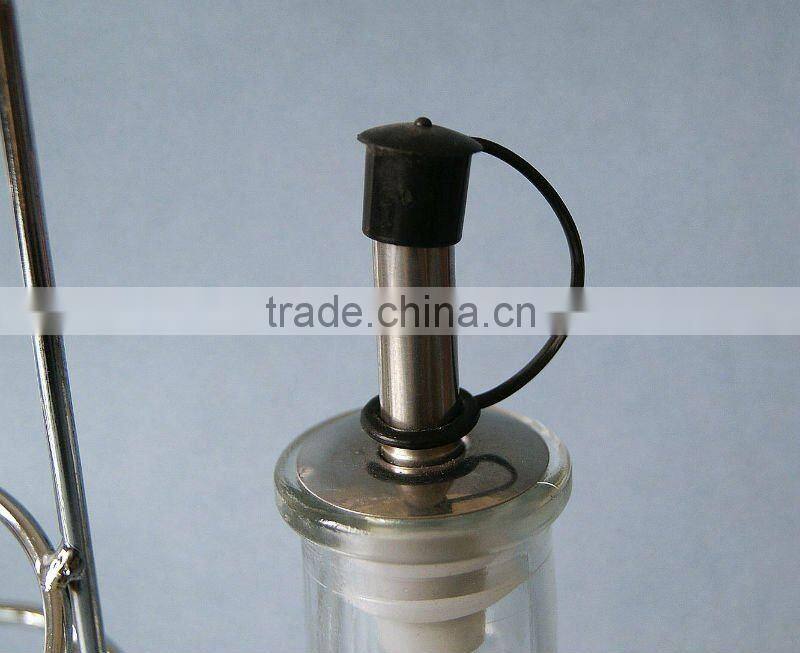 Clear glass CRUTE jar set with metal rack