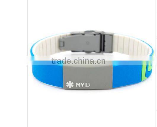 Promotional eco-friendly wristband custom silicone id bracelets for men