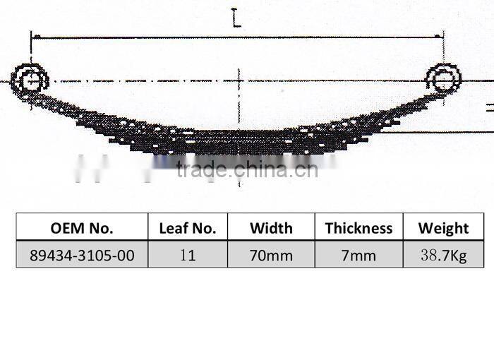 89434-3105-00 auto suspension leaf spring for JAPAN AUTOMOBILE