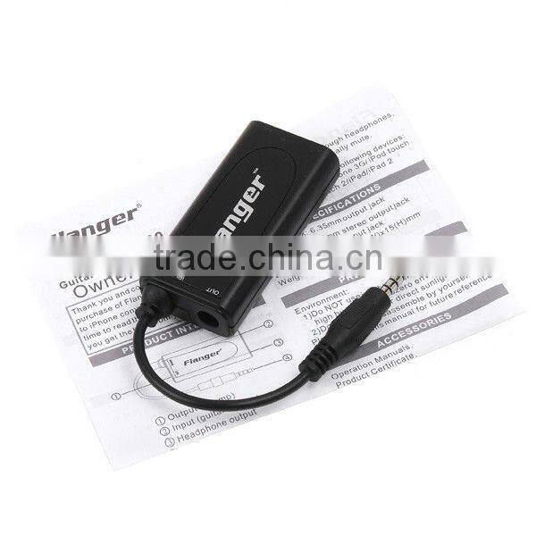 Black Flanger Music Converter Adapter For Guitar Bass keyboard microphone mixer