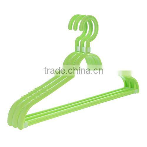 Wholesale products china pure color anti-slip plastic laundry clother hanger, package of 3pcs-green