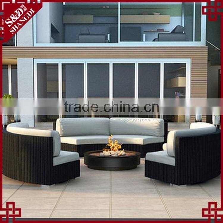 Patio furniture wholesale chic 3 curved loveseats rattan modern sofa set