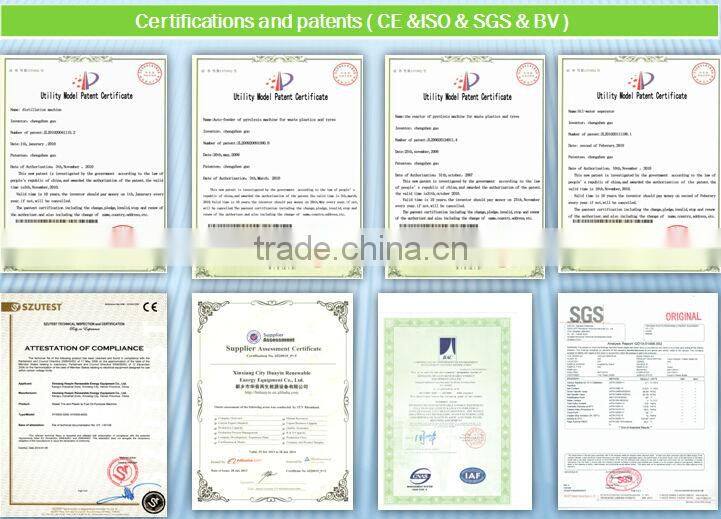 Produced by factory pyrolysis plastic tyre waste to crude oil fuel oil plant with high quality