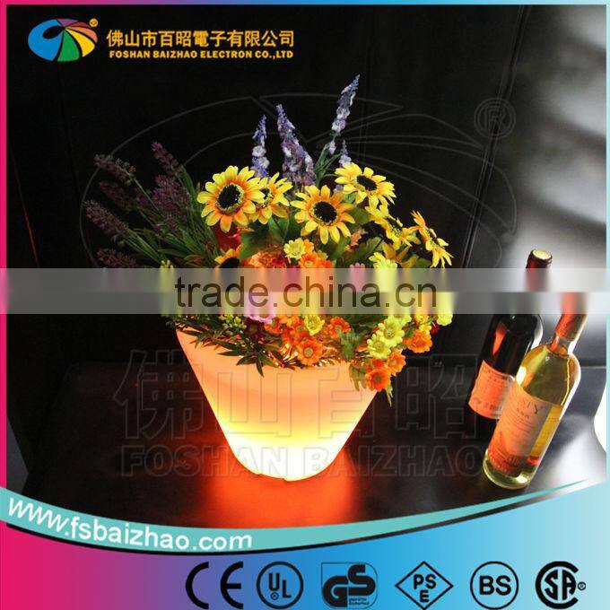 lighting flower pot/light up planter/rechargeable LED bucket