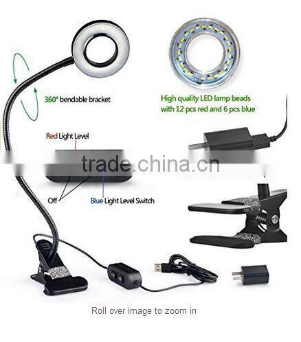 Led Grow Light for Indoor Plants 10W Adjustable 6 Level Dimmable Clip Desk Lamp with 360 degree Flexible Gooseneck