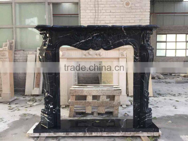 Hot sale green color marble electric fireplace mental