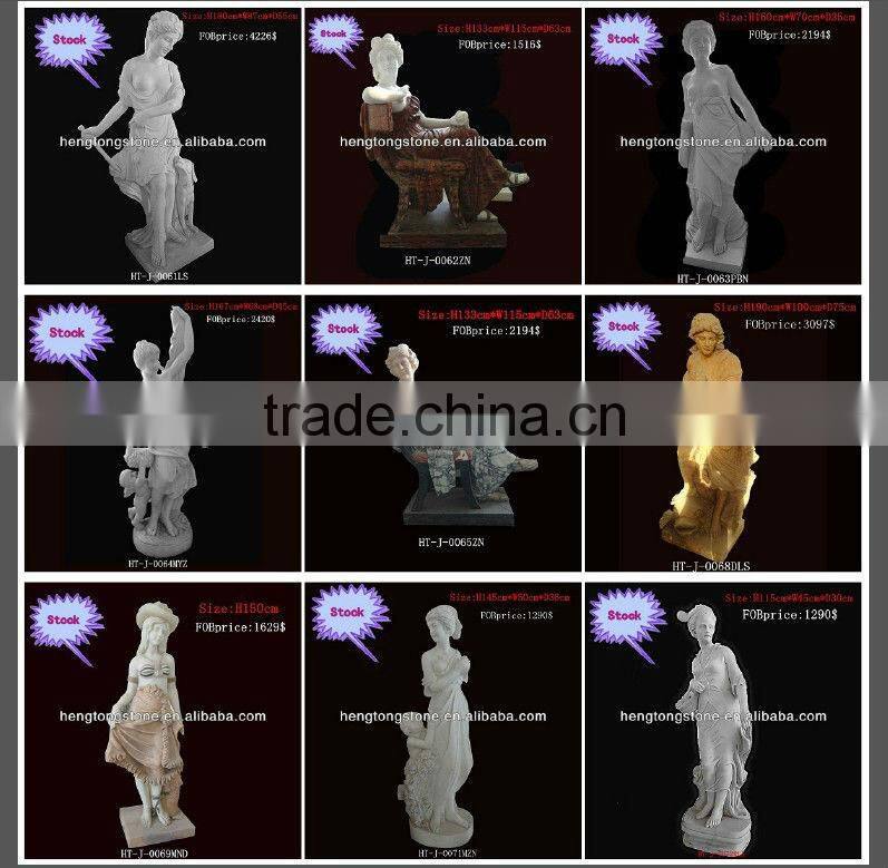 Abstract garden lady statue with long hair