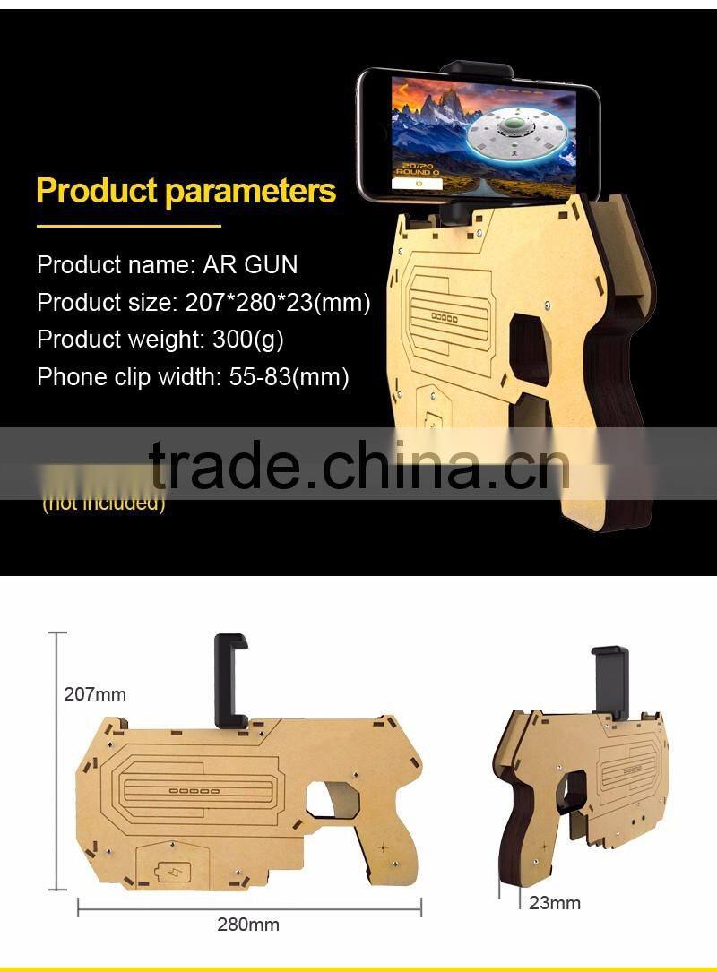2017 New Arrival AR Gun Mobile Games Control Gun, AR Reality Experience Bluetooth Game Controller Wooden Gun For IOS/Android