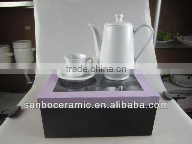 New Shape Design Black Glaze Tea Pot with Cups, Gift Box Packing