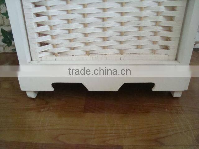 modern design white wooden cabinet with 2 wave and 2 wooden drawers