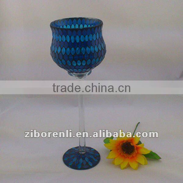 Asian Antiques Tall Colored Mosaic Table Vase Modern Cheap Royal Blue Wedding Decoration