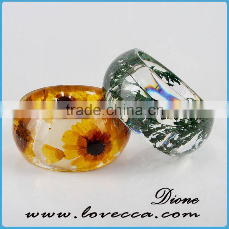 Wholesale Elegant Hand-made resin jewelry real flowers bracelet