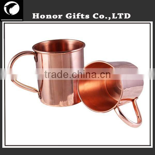 Copper Drinking Mug Cup Brass Handle Hammered Cup
