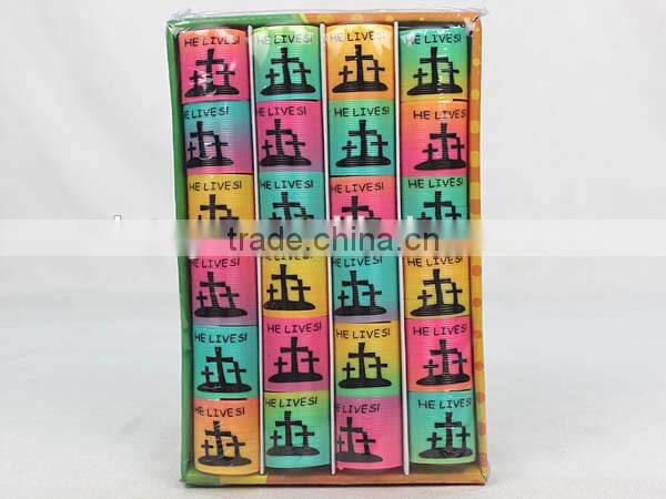 hot sale colorful magic rainbow spring with funny printing kids educational toys/ plastic rainbow circle