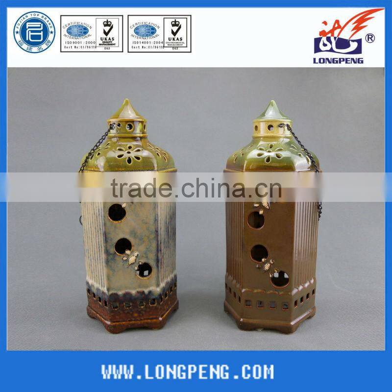 Ceramic Garden LED Storm Lantern