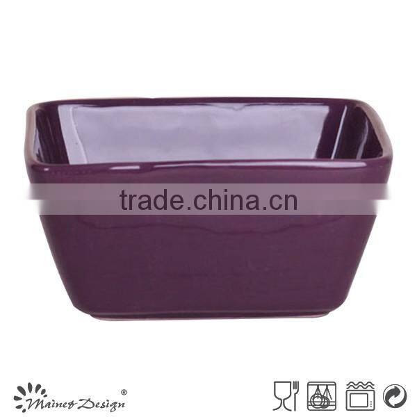 solid color stonware square bowl