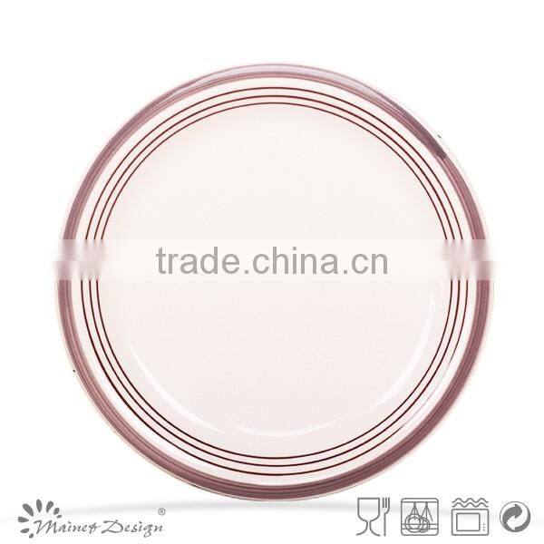 cheap colorful stripe ceramic handpaited dinner plate and dish