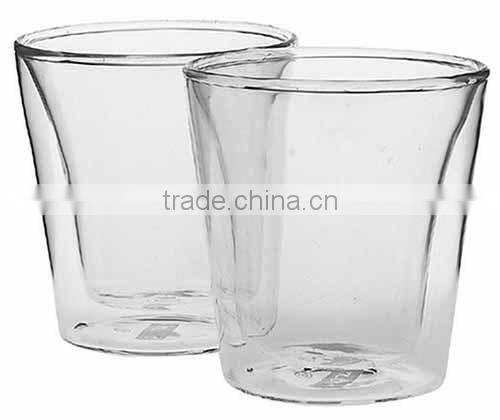 85ml 3ounce espresso glass,outer straight small shot double wall glass